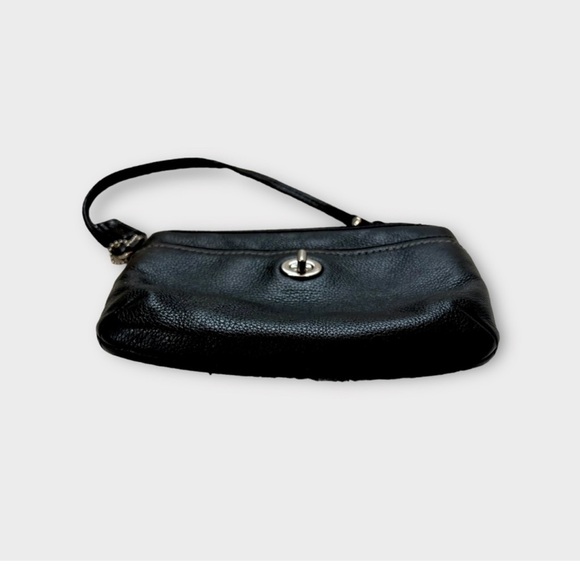 Coach Park Leather Wristlet Zipper Top Turn Lock - Picture 5 of 7